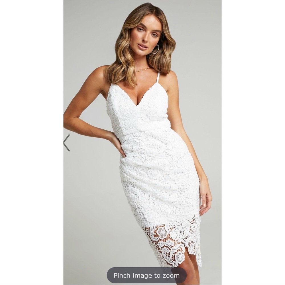 White Lace Midi Dress— Only Worn Once